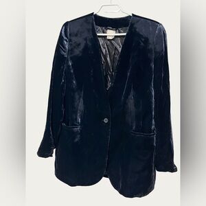 H&M Midnight Blue Velvet Blazer